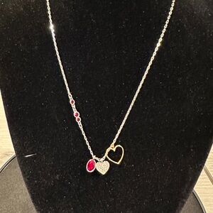 Swarovski Silver Red Heart Necklace